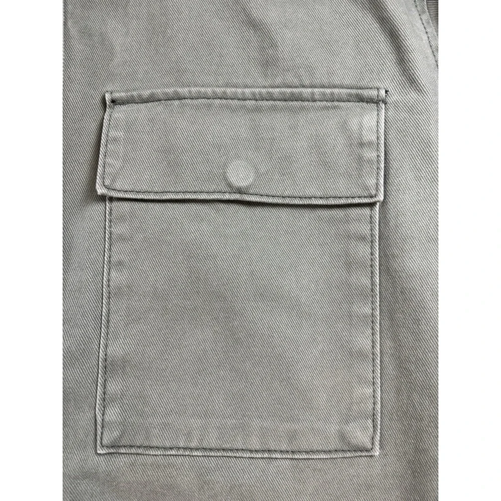 No Boundaries Men's Large Green Utility Jacket W/Snap Buttons &‎ 2 Chest Pockets
